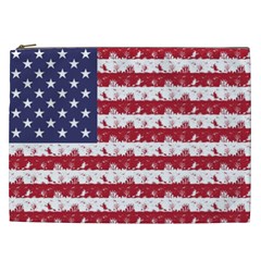 Usa Flag Halloween Holiday Nightmare Stripes Cosmetic Bag (xxl) by PodArtist