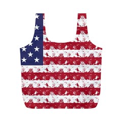 Usa Flag Halloween Holiday Nightmare Stripes Full Print Recycle Bag (m) by PodArtist