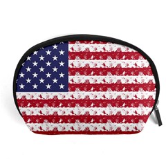 Usa Flag Halloween Holiday Nightmare Stripes Accessory Pouch (large) by PodArtist