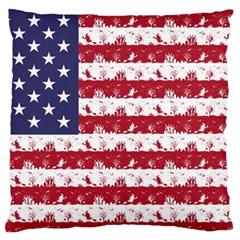 Usa Flag Halloween Holiday Nightmare Stripes Large Flano Cushion Case (one Side) by PodArtist