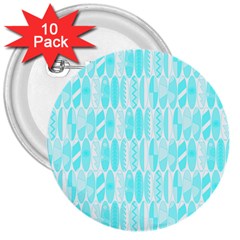 Aqua Blue Colored Waikiki Surfboards  3  Buttons (10 Pack)  by PodArtist