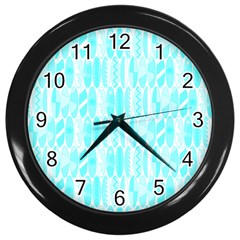 Aqua Blue Colored Waikiki Surfboards  Wall Clock (black) by PodArtist