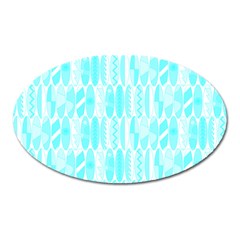 Aqua Blue Colored Waikiki Surfboards  Oval Magnet by PodArtist