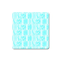 Aqua Blue Colored Waikiki Surfboards  Square Magnet by PodArtist