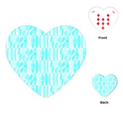 Aqua Blue Colored Waikiki Surfboards  Playing Cards (heart) by PodArtist