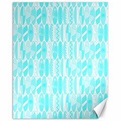 Aqua Blue Colored Waikiki Surfboards  Canvas 16  X 20  by PodArtist