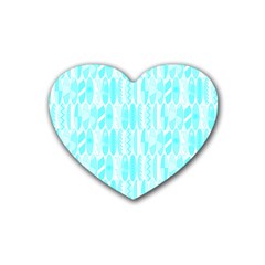 Aqua Blue Colored Waikiki Surfboards  Rubber Coaster (heart)  by PodArtist