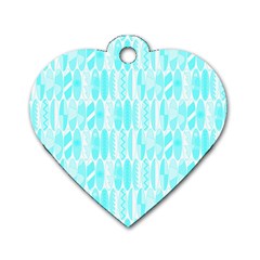 Aqua Blue Colored Waikiki Surfboards  Dog Tag Heart (one Side) by PodArtist