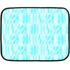 Aqua Blue Colored Waikiki Surfboards  Fleece Blanket (mini) by PodArtist