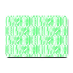 Bright Lime Green Colored Waikiki Surfboards  Small Doormat  by PodArtist