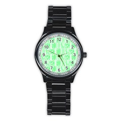 Bright Lime Green Colored Waikiki Surfboards  Stainless Steel Round Watch