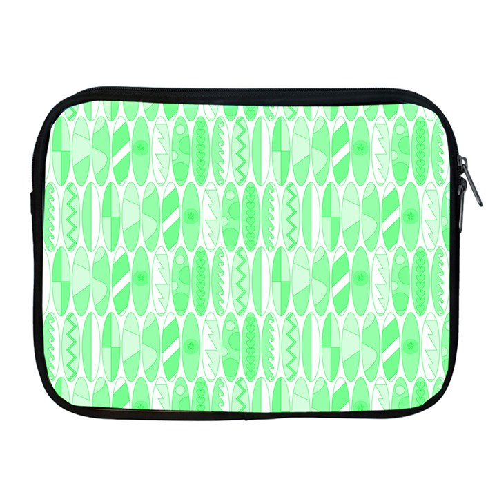 Bright Lime Green Colored Waikiki Surfboards  Apple iPad 2/3/4 Zipper Cases