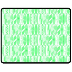 Bright Lime Green Colored Waikiki Surfboards  Double Sided Fleece Blanket (Medium) 