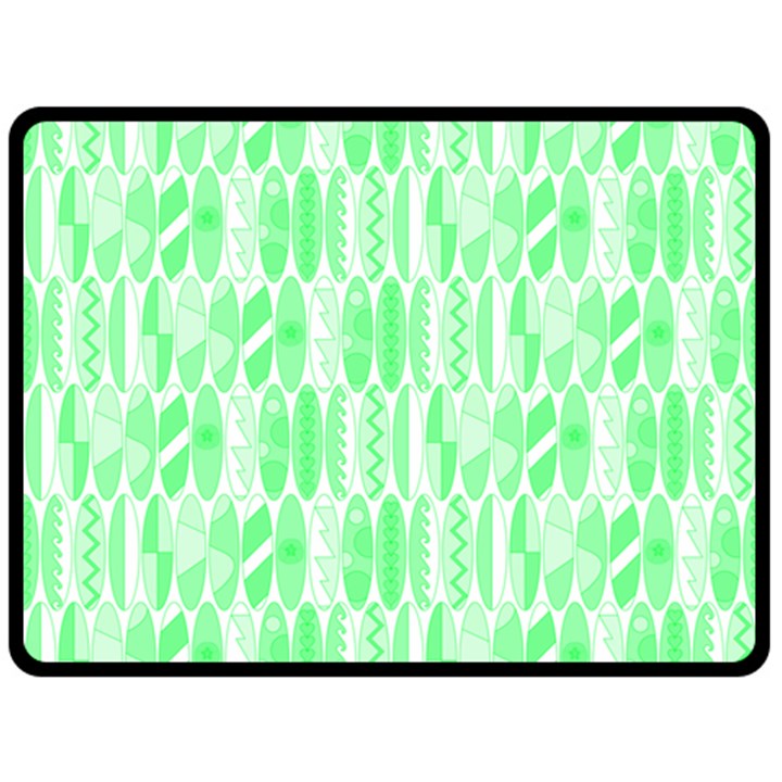 Bright Lime Green Colored Waikiki Surfboards  Double Sided Fleece Blanket (Large) 