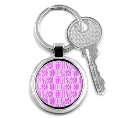 Bright Pink Colored Waikiki Surfboards  Key Chains (round)  by PodArtist