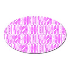 Bright Pink Colored Waikiki Surfboards  Oval Magnet by PodArtist