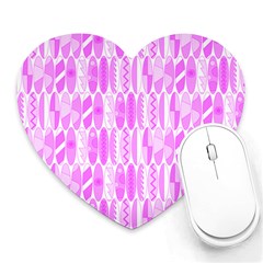 Bright Pink Colored Waikiki Surfboards  Heart Mousepads by PodArtist