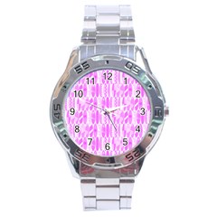 Bright Pink Colored Waikiki Surfboards  Stainless Steel Analogue Watch by PodArtist