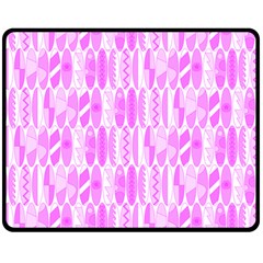 Bright Pink Colored Waikiki Surfboards  Double Sided Fleece Blanket (medium)  by PodArtist