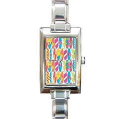 Mini Rainbow Colored Waikiki Surfboards  Rectangle Italian Charm Watch by PodArtist