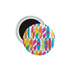 Mini Rainbow Colored Waikiki Surfboards  1.75  Magnets