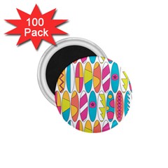 Mini Rainbow Colored Waikiki Surfboards  1.75  Magnets (100 pack) 