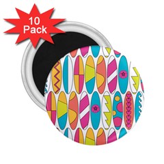 Mini Rainbow Colored Waikiki Surfboards  2.25  Magnets (10 pack) 