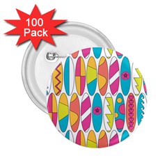 Mini Rainbow Colored Waikiki Surfboards  2 25  Buttons (100 Pack)  by PodArtist