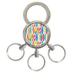 Mini Rainbow Colored Waikiki Surfboards  3-Ring Key Chains