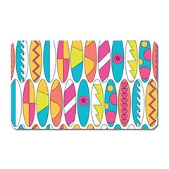 Mini Rainbow Colored Waikiki Surfboards  Magnet (Rectangular)