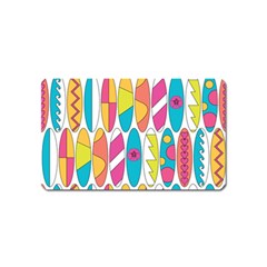 Mini Rainbow Colored Waikiki Surfboards  Magnet (name Card) by PodArtist