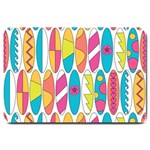 Mini Rainbow Colored Waikiki Surfboards  Large Doormat  30 x20  Door Mat