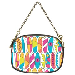 Mini Rainbow Colored Waikiki Surfboards  Chain Purse (two Sides)