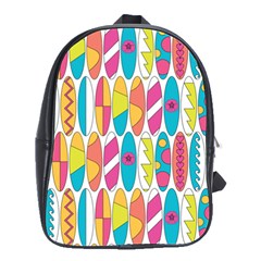 Mini Rainbow Colored Waikiki Surfboards  School Bag (Large)