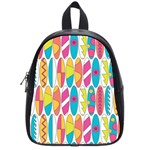 Mini Rainbow Colored Waikiki Surfboards  School Bag (Small) Front