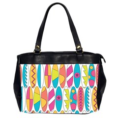 Mini Rainbow Colored Waikiki Surfboards  Oversize Office Handbag (2 Sides) by PodArtist