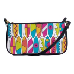 Mini Rainbow Colored Waikiki Surfboards  Shoulder Clutch Bag