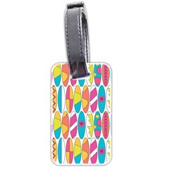 Mini Rainbow Colored Waikiki Surfboards  Luggage Tags (Two Sides)