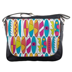 Mini Rainbow Colored Waikiki Surfboards  Messenger Bag