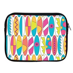 Mini Rainbow Colored Waikiki Surfboards  Apple iPad 2/3/4 Zipper Cases