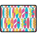 Mini Rainbow Colored Waikiki Surfboards  Double Sided Fleece Blanket (Large)  80 x60  Blanket Front