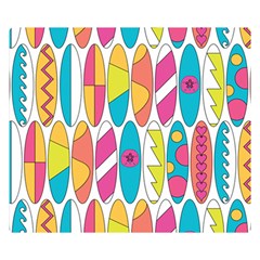 Mini Rainbow Colored Waikiki Surfboards  Double Sided Flano Blanket (Small) 