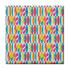 Rainbow Colored Waikiki Surfboards  Tile Coasters by PodArtist