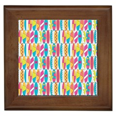 Rainbow Colored Waikiki Surfboards  Framed Tiles by PodArtist