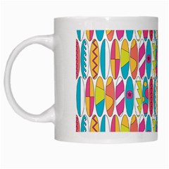 Rainbow Colored Waikiki Surfboards  White Mugs by PodArtist