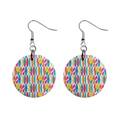 Rainbow Colored Waikiki Surfboards  Mini Button Earrings by PodArtist