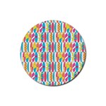 Rainbow Colored Waikiki Surfboards  Rubber Coaster (Round)  Front