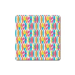 Rainbow Colored Waikiki Surfboards  Square Magnet by PodArtist