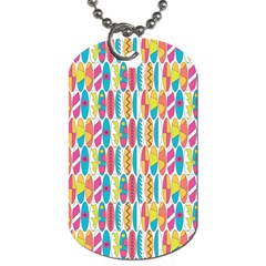 Rainbow Colored Waikiki Surfboards  Dog Tag (one Side) by PodArtist