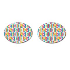 Rainbow Colored Waikiki Surfboards  Cufflinks (oval) by PodArtist